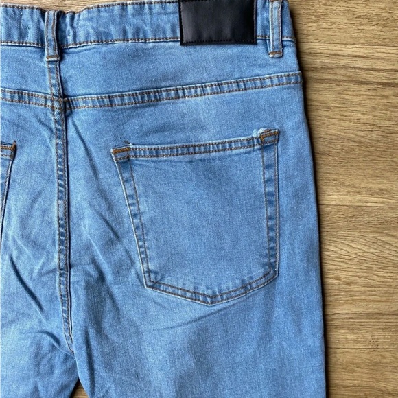 Another Influence Light Blue Jeans Size W36 R L32" Ripped Knees - Picture 5 of 7